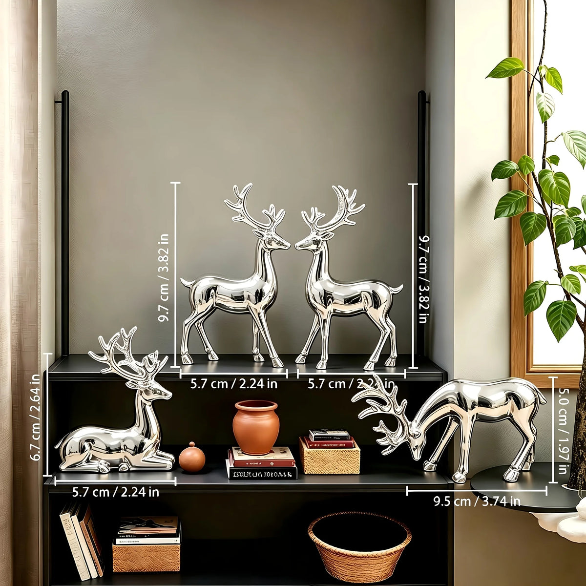 Reindeer Figurines 4pcs