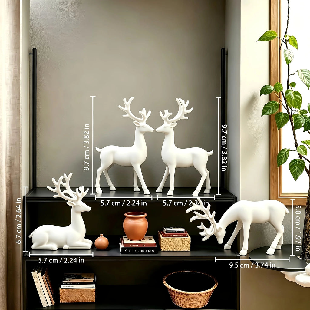 Reindeer Figurines 4pcs