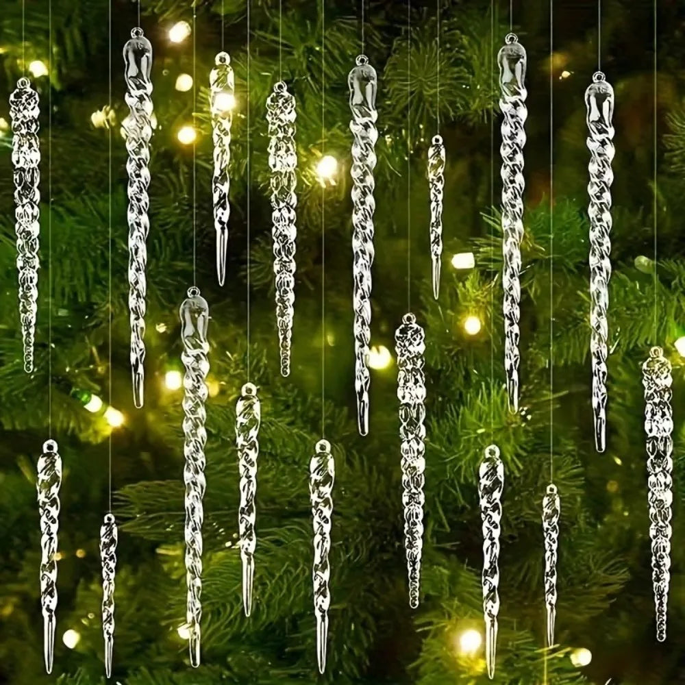 Crystal Clear Tree Ornaments 12pcs
