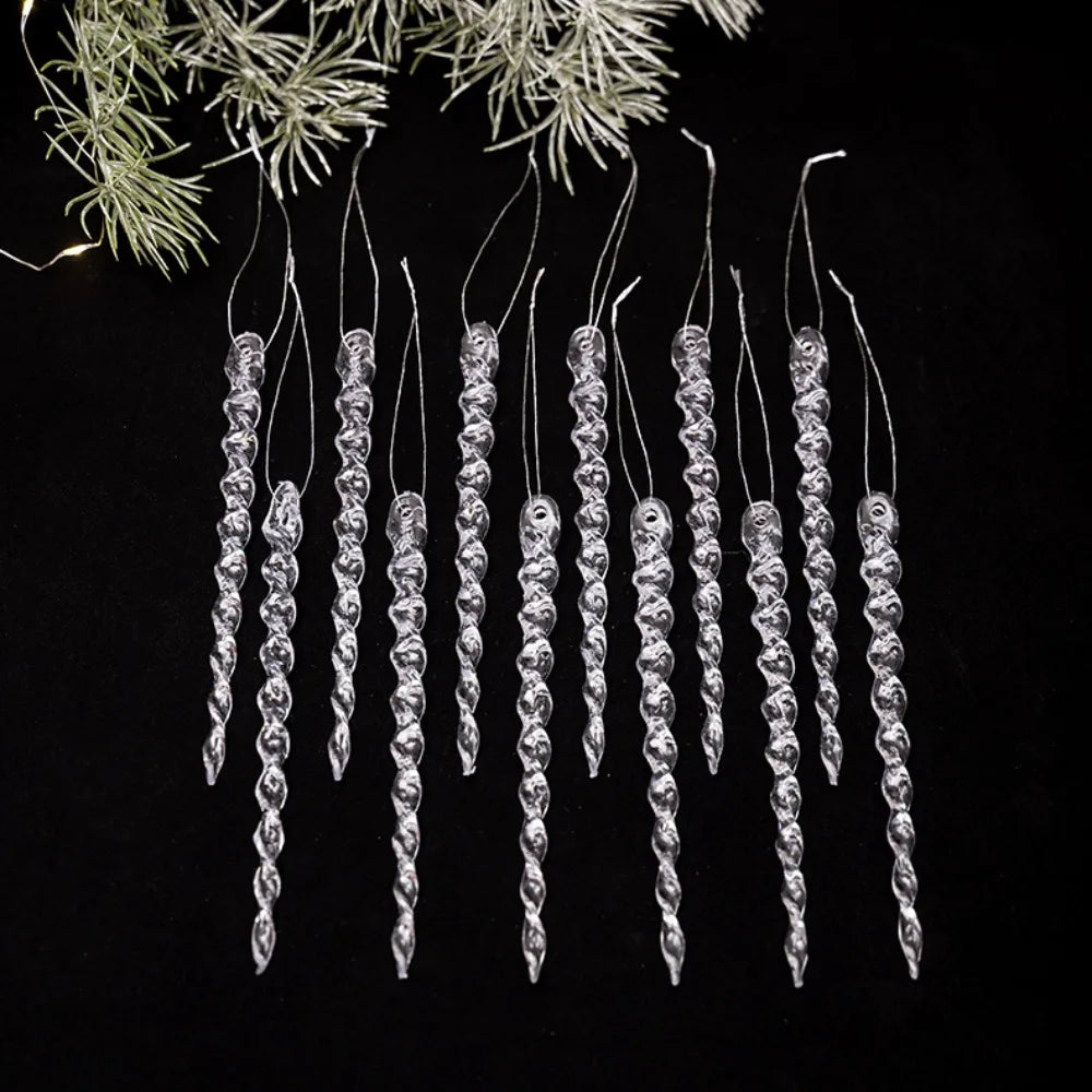 Crystal Clear Tree Ornaments 12pcs