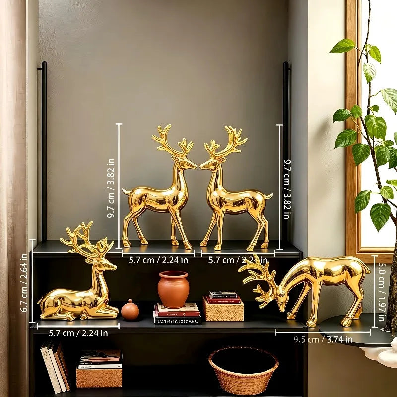 Reindeer Figurines 4pcs
