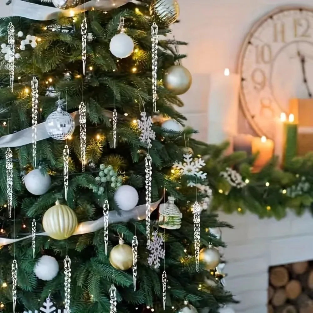 Crystal Clear Tree Ornaments 12pcs