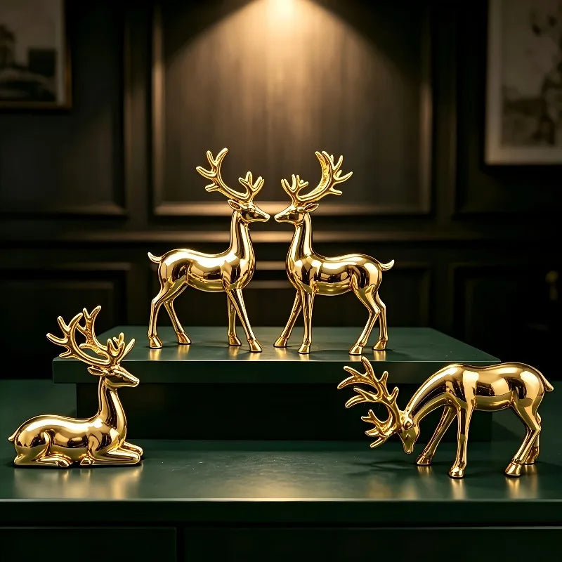 Reindeer Figurines 4pcs
