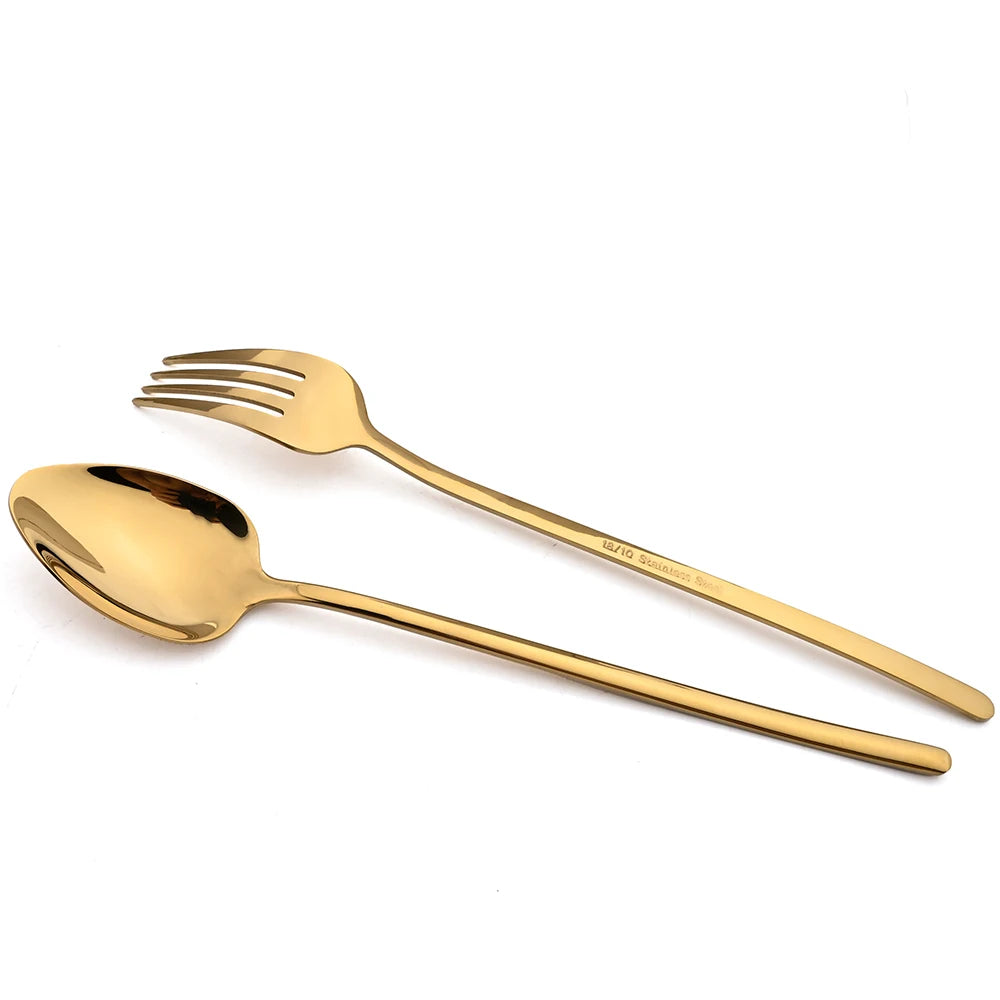 24pcs Gold Stainless Steel Cutlery