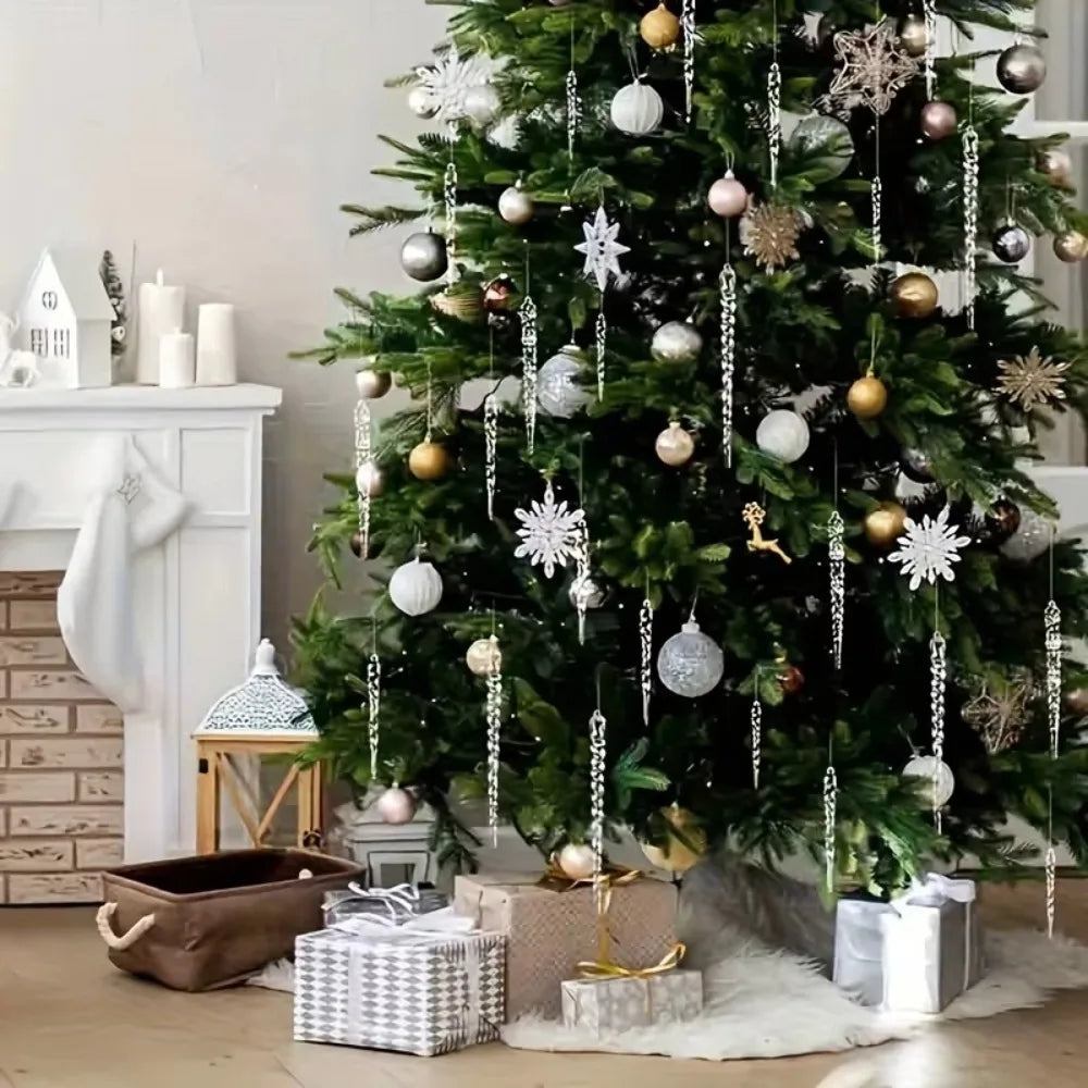 Crystal Clear Tree Ornaments 12pcs