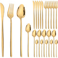 24pcs Gold Stainless Steel Cutlery