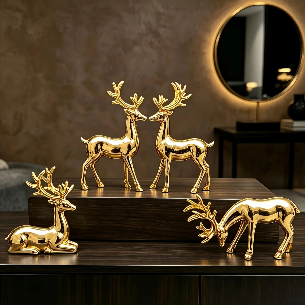 Reindeer Figurines 4pcs